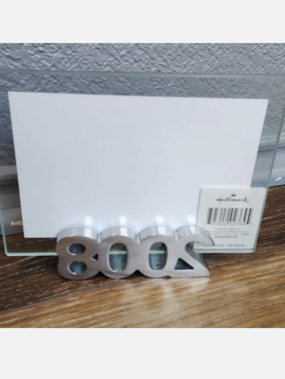 NWT Hallmark Year 2008 Glass Photo Frame Silver Clear